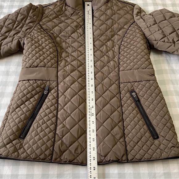 Spanner quilted jacket kaki olive mid coat trendy zip up stylish timeless Large - Picture 9 of 15